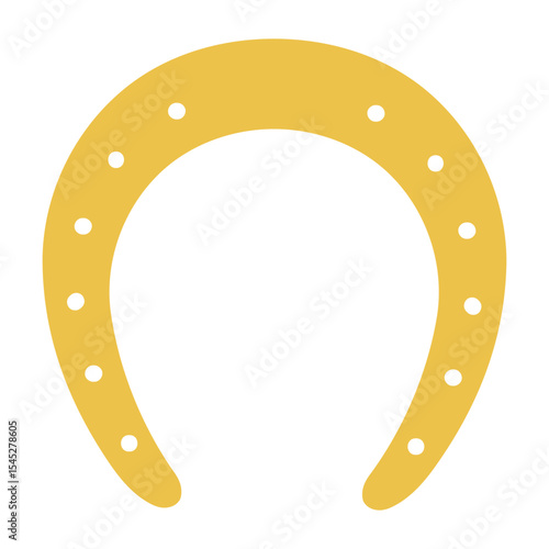 Horseshoe with nails, isolated. Good luck symbol, lucky charm, talisman. Flat style vector illustration. 2026 Japanese, Korean, Vietnamese Chinese Lunar New Year holiday logo, icon, design element