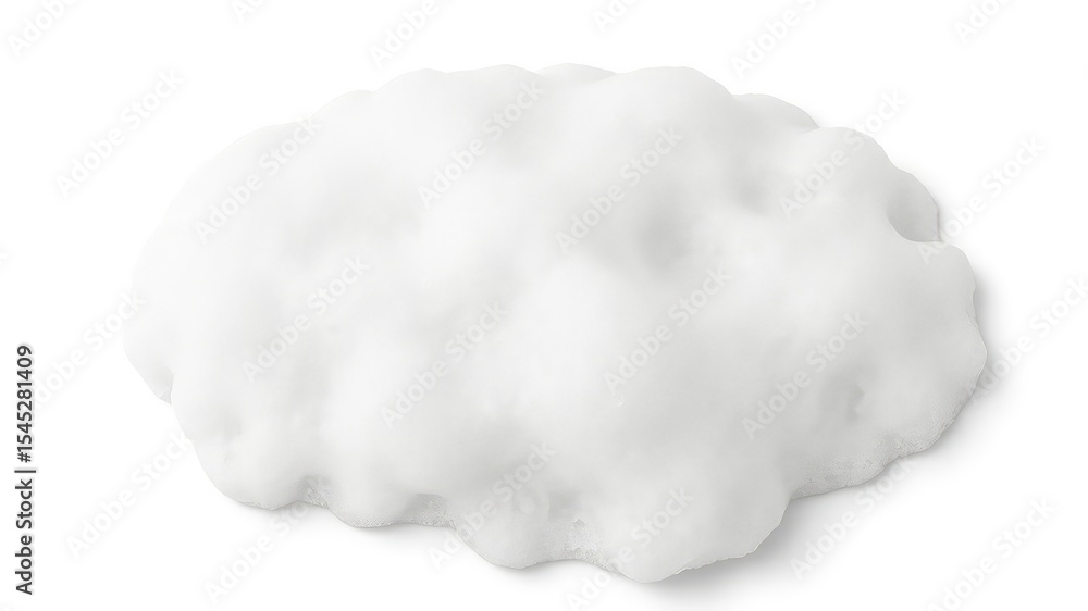 A fluffy, white mass of bubbly foam is isolated against a bright, clean backdrop, ready for product showcase A fluffy, white mass of bubbly foam is isolated against a bright, clean backdrop, ready for product showcase