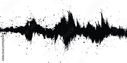 Wallpaper Mural Black audio wave illustration. Vector brush grunge texture rough black scratches splatter grunge distressed background. Torontodigital.ca