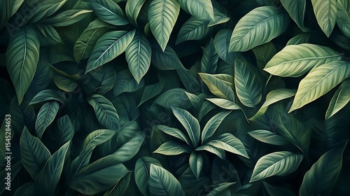 Wallpaper Mural Lush Tropical Green Leaves Background. (1) Torontodigital.ca