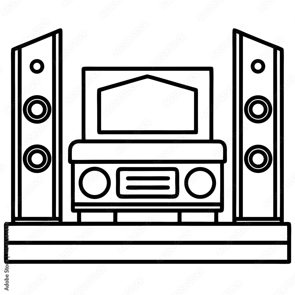 Home Theater System line art vector Home Theater System line art vector
