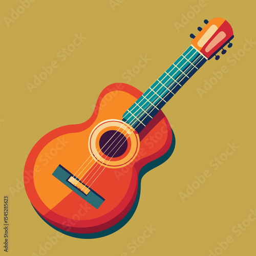 acoustic guitar vector illustration