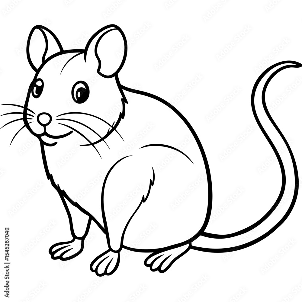 Mouse line art vector Mouse line art vector