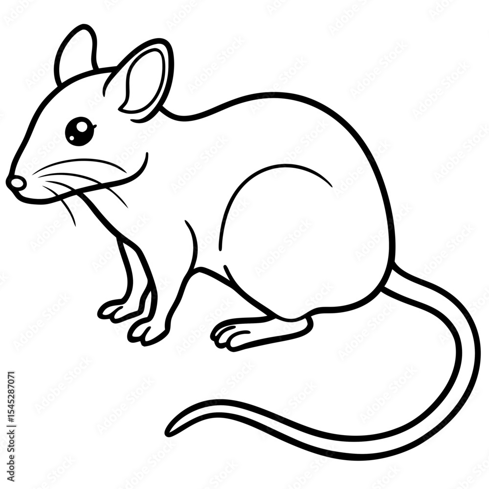 Fototapeta premium Mouse line art vector