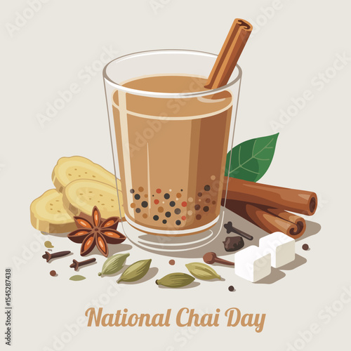 Delicious Chai Tea Illustration for National Chai Day Celebration