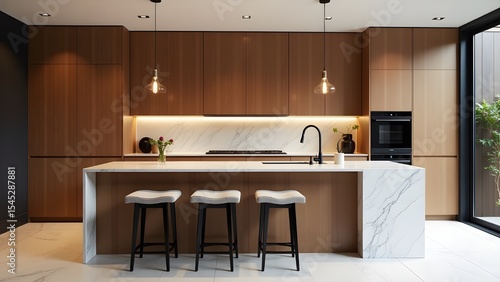 Sleek Modern Kitchen Design with Built In Elements