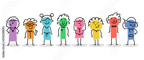 Stick Figure Kids: Stick Figures, Children, Colorful (Nr. 1)