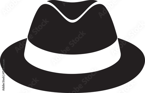 Set of black and white hat icons including top hats and classic styles vector illustration