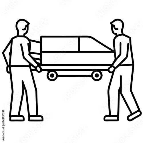 Two Paramedics Lifting Stretcher into Ambulance medical