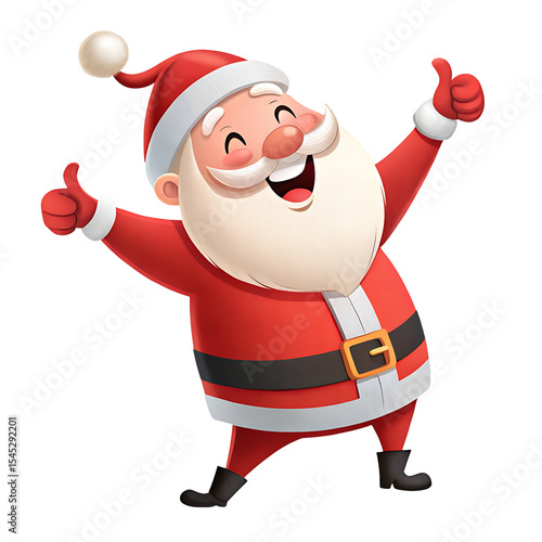 Happy santa claus giving thumbs up isolated on transparent background