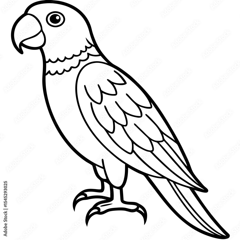 Fototapeta premium Parrot line art vector