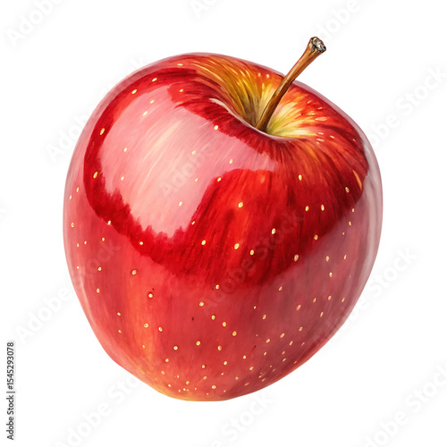 Red apple isolated on transparent background