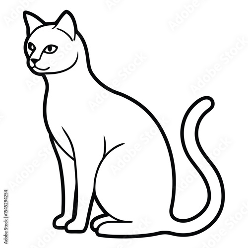 Wallpaper Mural Minimalist Cat Silhouette Icon Black and White Vector Illustration Torontodigital.ca