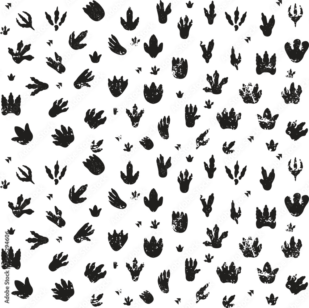 Fototapeta premium Animal Footprints Line Icons Set, Editable Stroke
