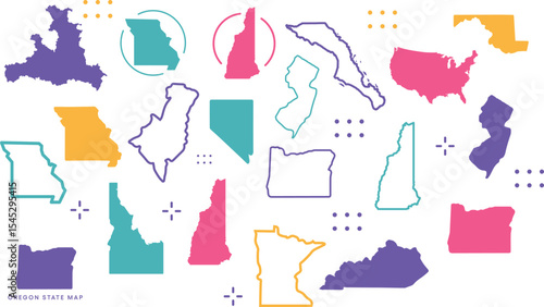 Photos Political world map on white background, with every state labeled and selectable