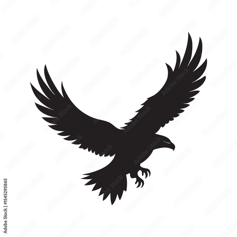 Obraz premium Eagle Silhouette Flying Bird Vector Art