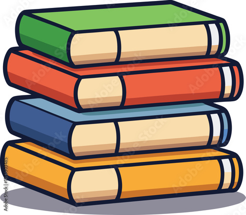 stack of books isolated