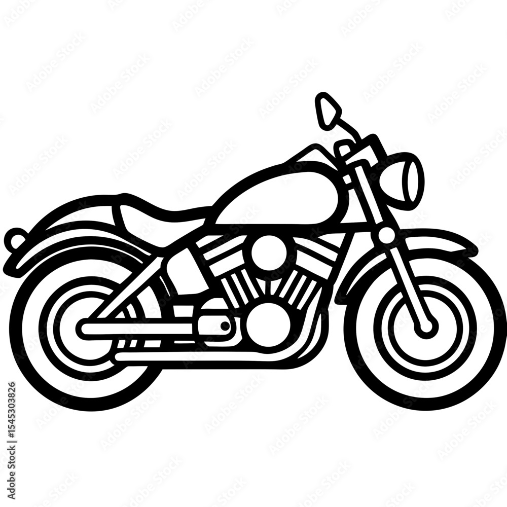Fototapeta premium Motorcycle line art vector