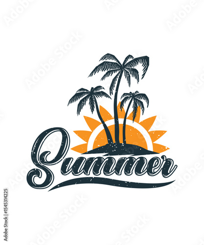 Summer Palm Tree Design, EPS, VECTOR
