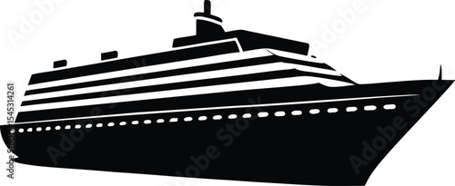 cruise ship icon, cruise ship silhouette vector illustration