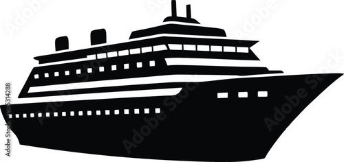 cruise ship icon, cruise ship silhouette vector illustration