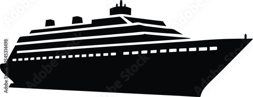 cruise ship icon, cruise ship silhouette vector illustration