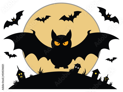 halloween background with bats