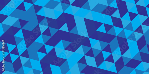 Modern triangle mosaic blue Background. Overlap random vector element. Business polygonal texture. Abstract low polygon Geometric banner wall background. Seamless Abstract polygon.	
