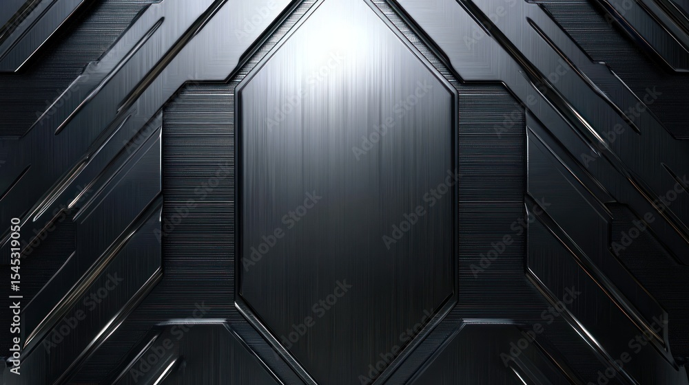 Obraz premium Dark metallic geometric panel background