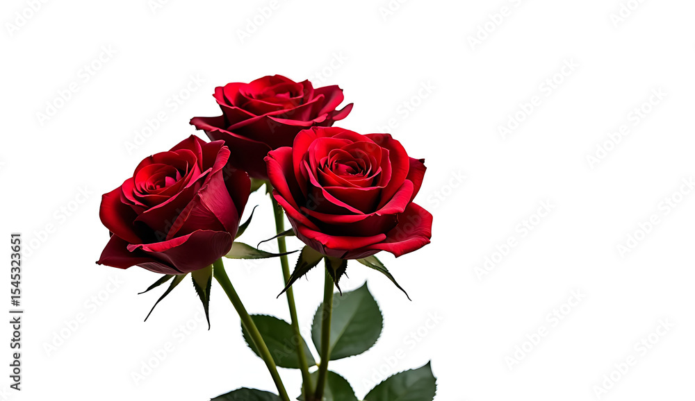 Naklejka premium red roses isolated on white background