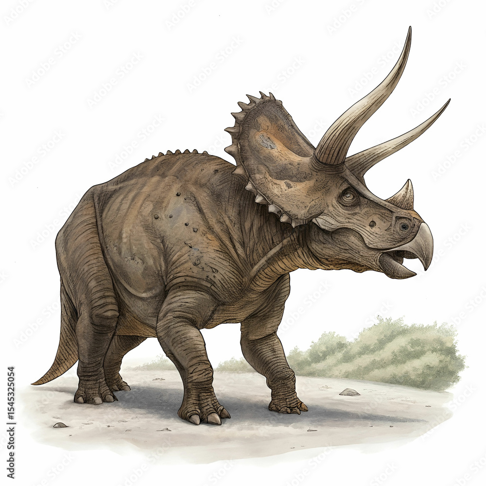 Fototapeta premium triceratops dinosaur on white background