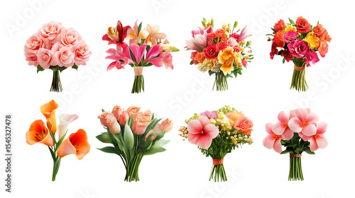 Wedding Flower Arrangements Bridal Bouquet Designs Pink Orange Lily Carnation Floral Inspiration On Transparent Background