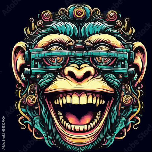 stylized version of a cool monkey 78
