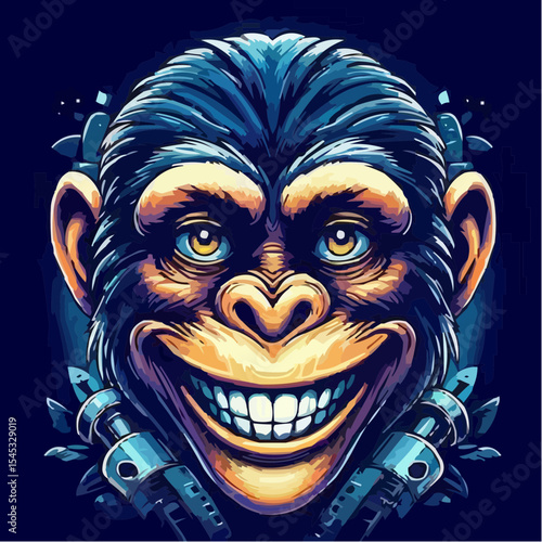stylized version of a cool monkey 74