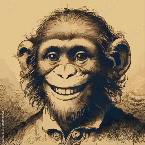 stylized version of a cool monkey 70