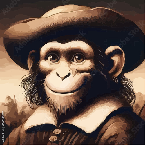 stylized version of a cool monkey 68