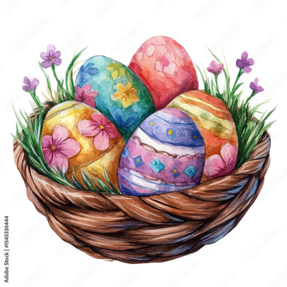 Fototapeta premium watercolor of Easter, vector, isolated on a white background.