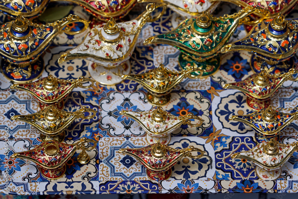 Fototapeta premium traditional tea pots at istanbuls grand bazaar