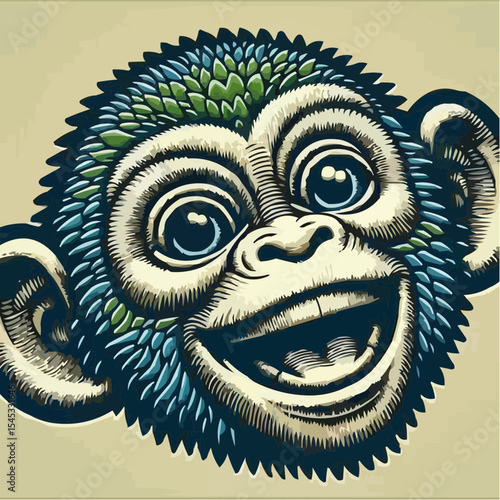 stylized version of a cool monkey 9