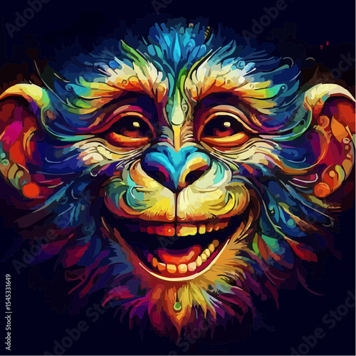 stylized version of a cool monkey 8