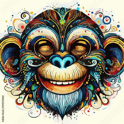 stylized version of a cool monkey 7