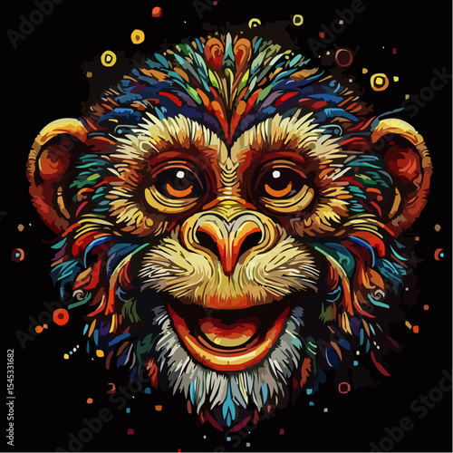 stylized version of a cool monkey 5
