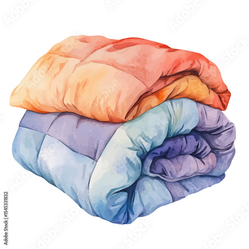 watercolor vector of Duvet, isolated on a white background.