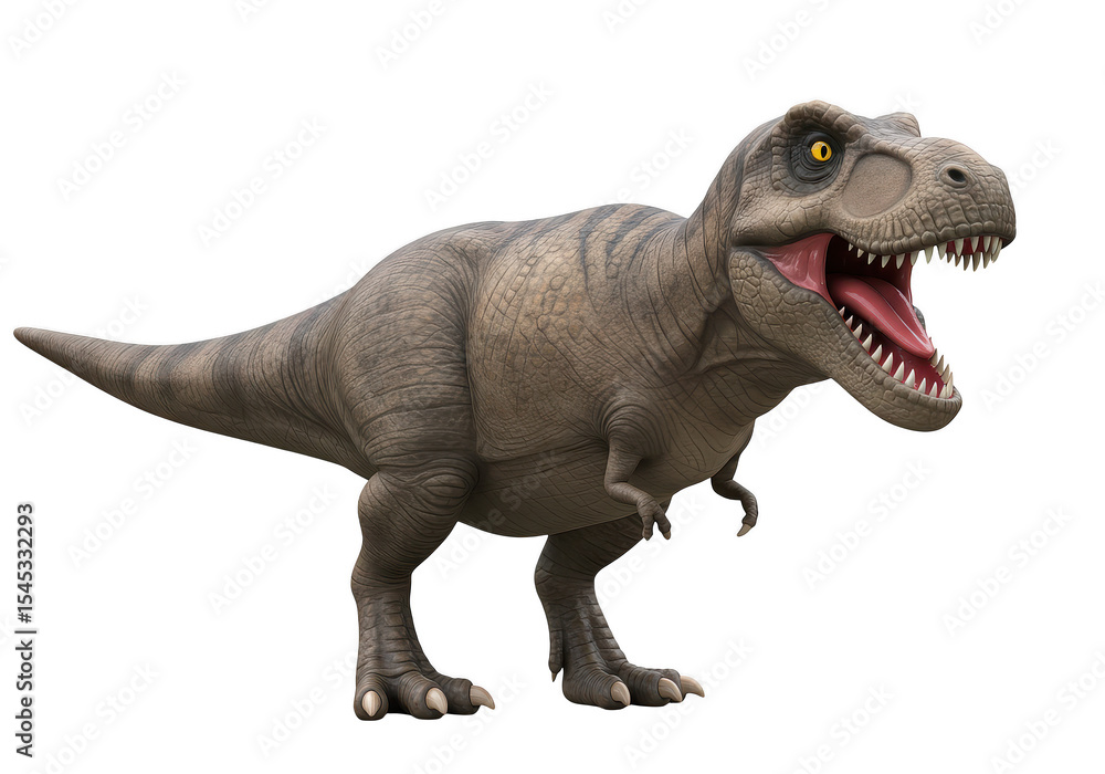 Fototapeta premium A 3d rendering of a tyrannosaurus rex dinosaur isolated on transparent background