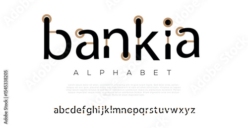 Bankia Minimal modern logo alphabet fonts. Typography minimalist urban sana serif digital fashion future creative logos fonts. vector illustration 