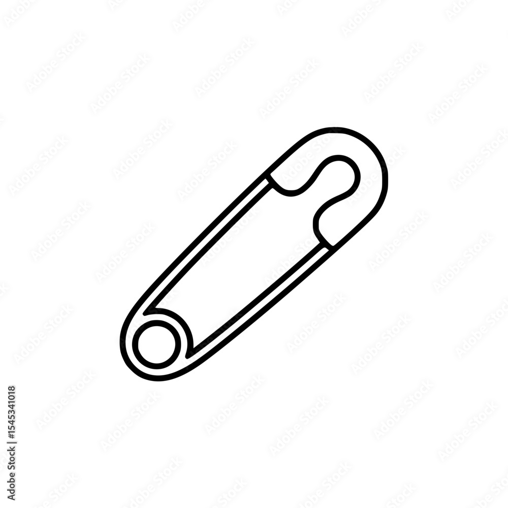 Obraz premium Line art illustration of a closed safety pin