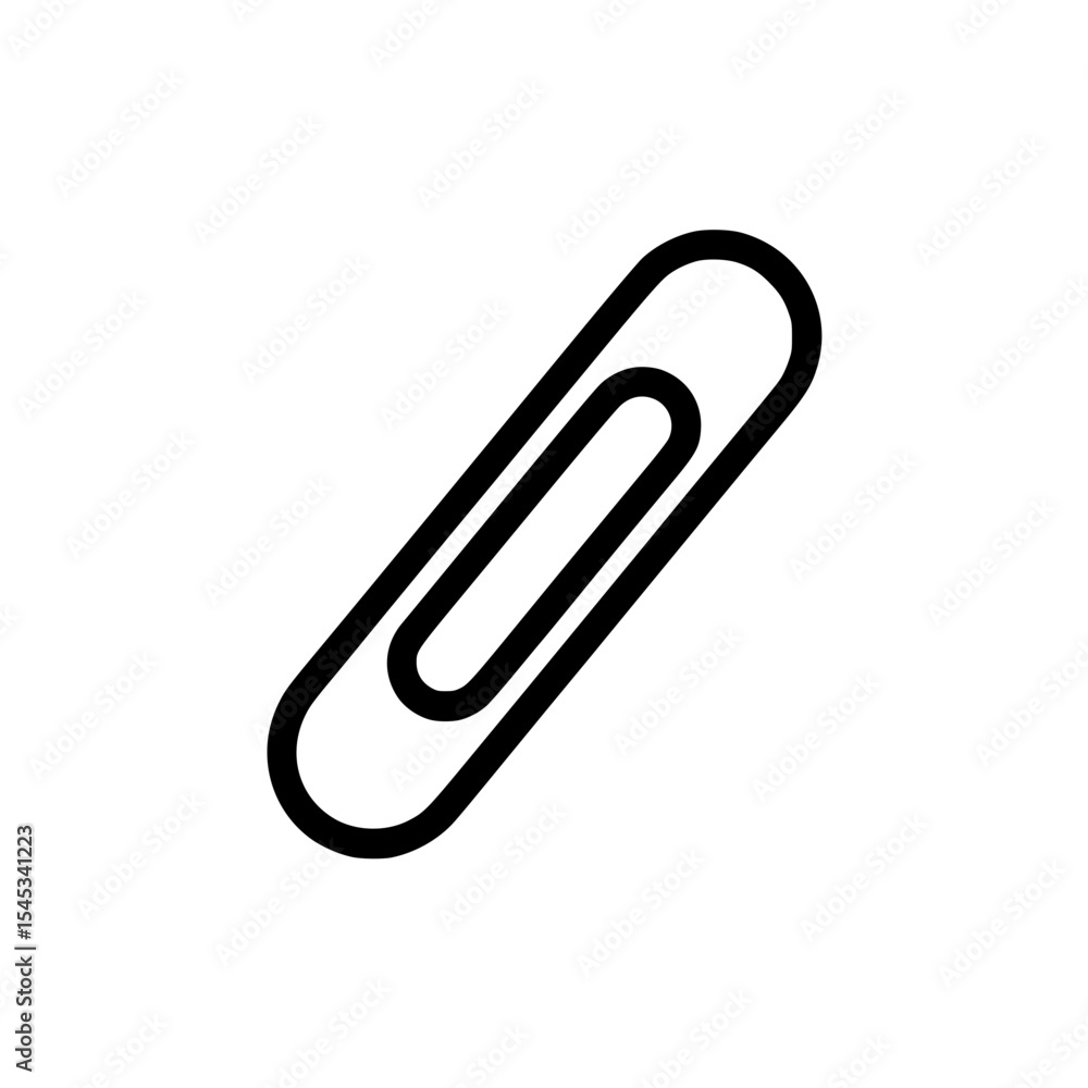 Minimalist black paperclip icon Minimalist black paperclip icon