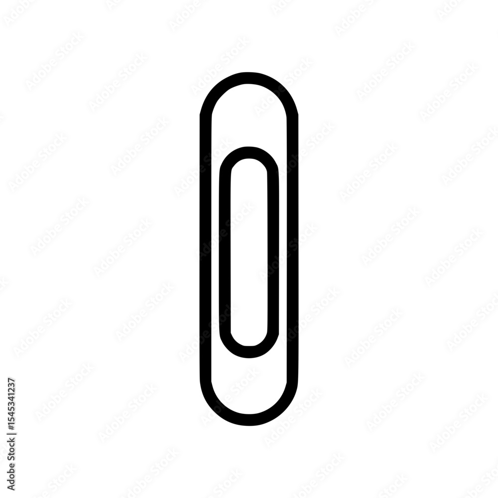 Minimalist black paperclip icon Minimalist black paperclip icon