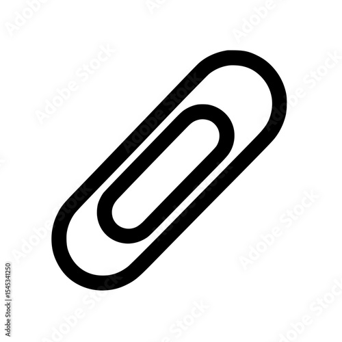 Minimalist black paperclip icon