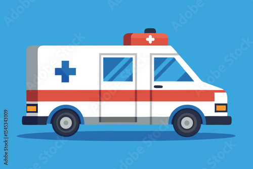 Emergency vehicle bringing medical assistance during urgent situation in a city environment